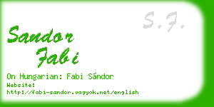 sandor fabi business card